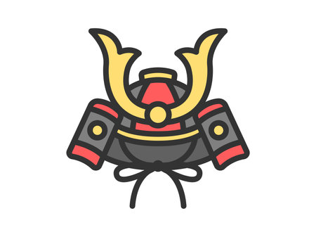 Illustration of the helmet icon (line art color)のイラスト素材