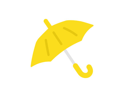 Illustration of open, yellow umbrella iconのイラスト素材