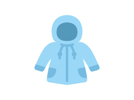 Illustration of light blue raincoat iconのイラスト素材