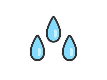 Illustration of raindrop icon (line art color)のイラスト素材