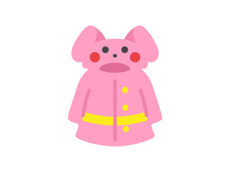 Illustration of rabbit raincoat icon for kidsのイラスト素材