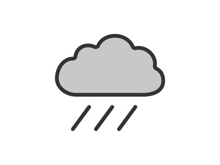 Illustration of rain icon (line art color) in weather forecastのイラスト素材