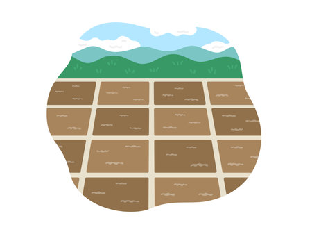 Illustration of rural scenery (spring)のイラスト素材