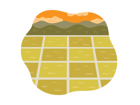 Illustration of rural scenery (autumn)のイラスト素材