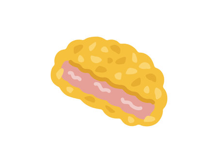 Illustration of the icon of a side dish ham cutletのイラスト素材