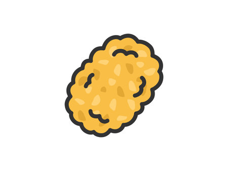 Illustration of a delicatessen croquette icon (line drawing color)のイラスト素材