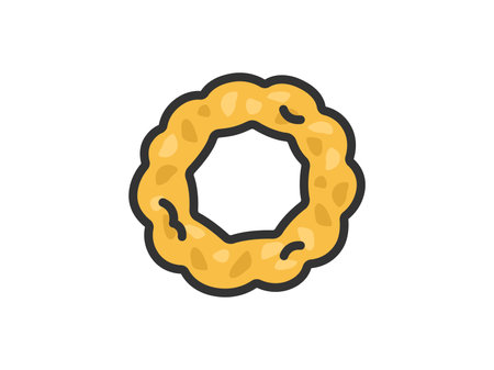 Illustration of fried squid icon (line drawing color)のイラスト素材