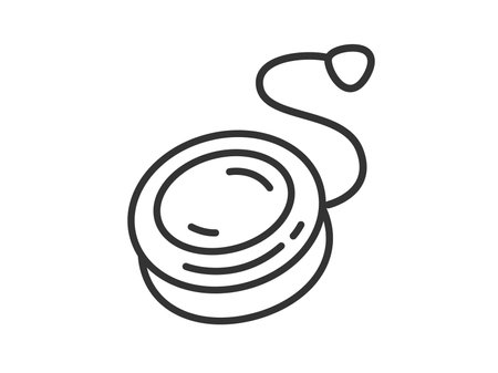 Illustration of toy yo-yo icon (line drawing)のイラスト素材