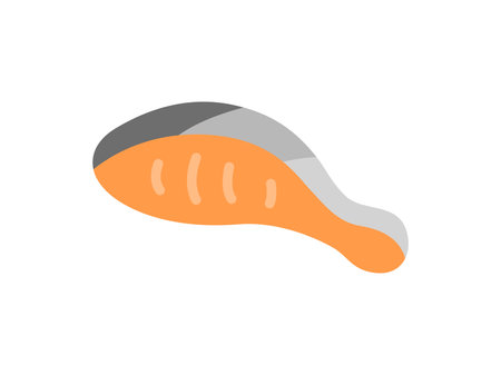 Illustration of salted salmon icon of prepared foodのイラスト素材