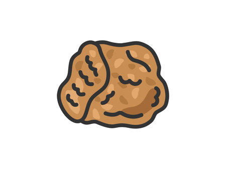 Illustration of a side dish, fried chicken icon (line drawing color)のイラスト素材