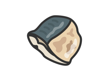 Illustration of a side dish, salt mackerel icon (line drawing color)のイラスト素材