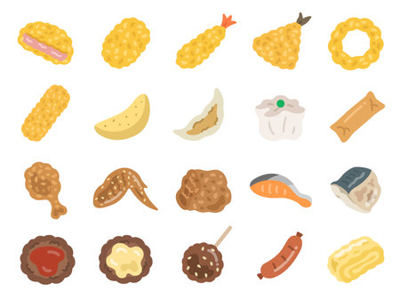Illustration set of delicatessen iconsのイラスト素材