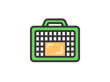 Illustration of an insect cage icon (line drawing color)のイラスト素材