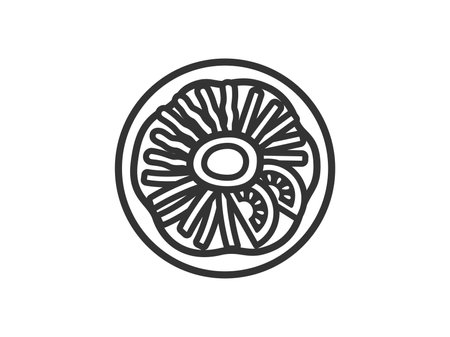 Illustration of chilled Chinese icon (line drawing)のイラスト素材