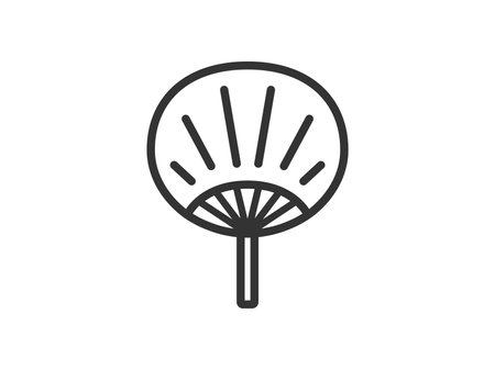 Illustration of fan icon (line drawing)のイラスト素材