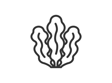 Illustration of wakame seaweed icon (line drawing)のイラスト素材