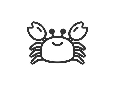 Illustration of a crab icon (line drawing)のイラスト素材