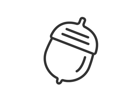 Illustration of an acorn icon (line drawing)のイラスト素材