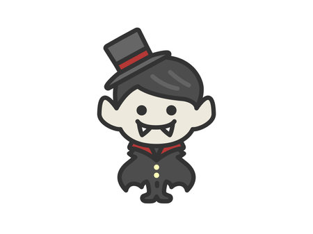 Illustration of Dracula icon (line drawing color)のイラスト素材