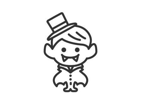 Illustration of Dracula icon (line drawing)のイラスト素材
