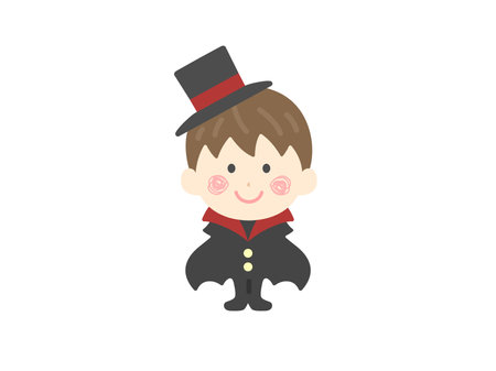 Illustration of a boy icon dressed as a vampireのイラスト素材