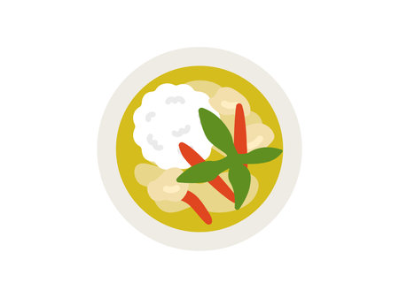 Illustration of green curry iconのイラスト素材