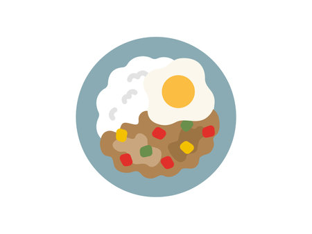 Illustration of Gapao rice iconのイラスト素材