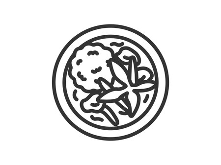 Illustration of green curry icon (line drawing)のイラスト素材