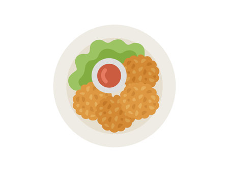 Illustration of an icon of Thai food, Tot Mang Kungのイラスト素材