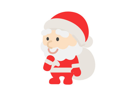 Illustration of a Santa Claus icon holding a giftのイラスト素材