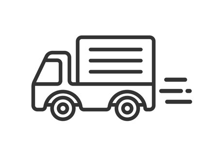 In a hurry, illustration of a truck icon (line drawing)のイラスト素材