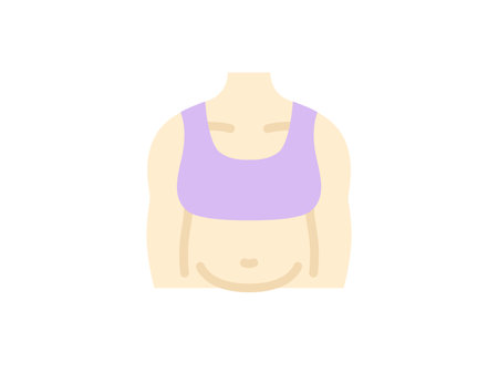 Illustration of obese woman body iconのイラスト素材