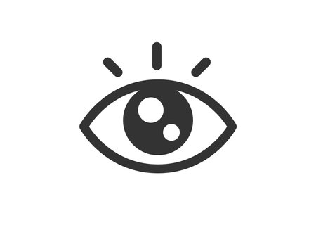 Illustration of wide-open eye icon (line drawing)のイラスト素材