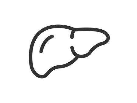 Illustration of liver icon (line drawing)のイラスト素材