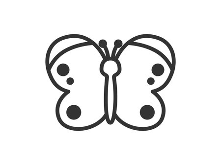 Illustration of cabbage white butterfly icon (line drawing)のイラスト素材