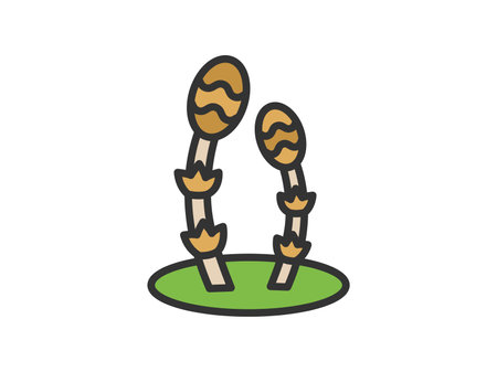 Illustration of horsetail icon (line drawing color)のイラスト素材