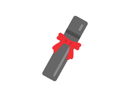 Illustration of a diploma case icon with a ribbonのイラスト素材