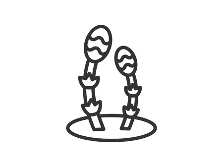 Illustration of horsetail icon (line drawing)のイラスト素材