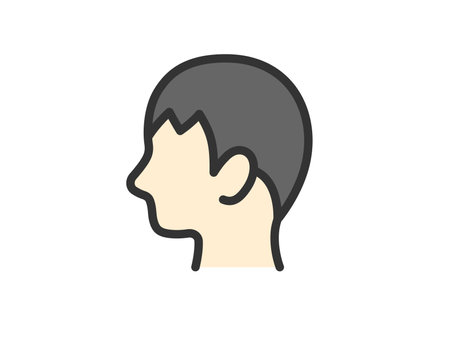 Simple male profile icon (line drawing color) illustrationのイラスト素材