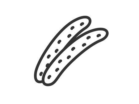 Illustration of cucumber icon (line drawing)のイラスト素材