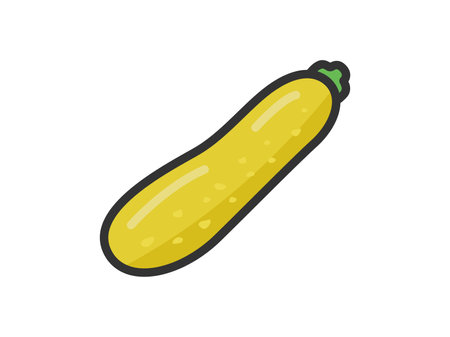 Illustration of a yellow zucchini icon (line drawing color)のイラスト素材