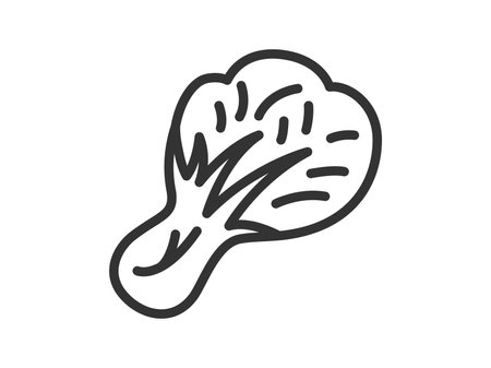 Illustration of bok choy icon (line drawing)のイラスト素材