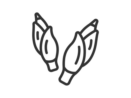 Illustration of ginger icon (line drawing)のイラスト素材