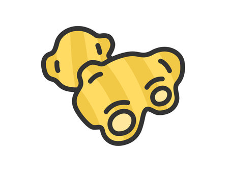 Illustration of ginger icon (line drawing color)のイラスト素材