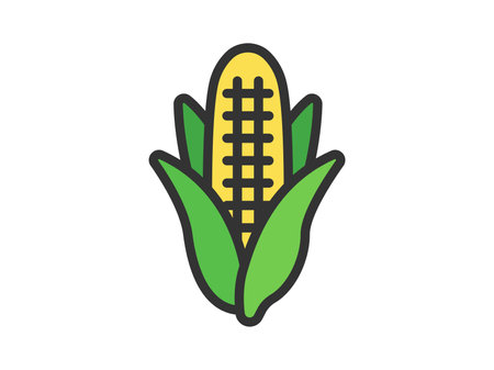Illustration of corn icon (line drawing color)のイラスト素材