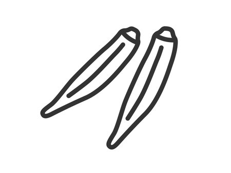 Illustration of okra icon (line drawing)のイラスト素材
