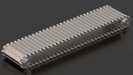 CONVEYOR BELT ROLLER CHAIN - THIS EQUIPMENT IS USED TO LOADING - 3D RENDER