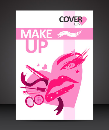 Love make up beauty trendy cover design for an annual reportのイラスト素材