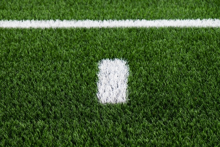 White line on green football field