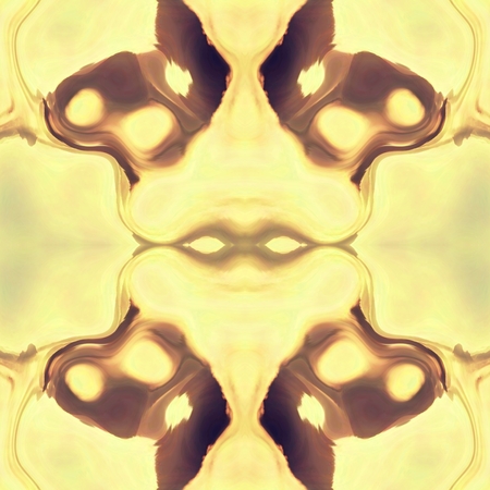 Abstract blurred orange paisley ornament. Seamless pattern or textures. Kaleidoscopic orient orange yellow  styleの写真素材